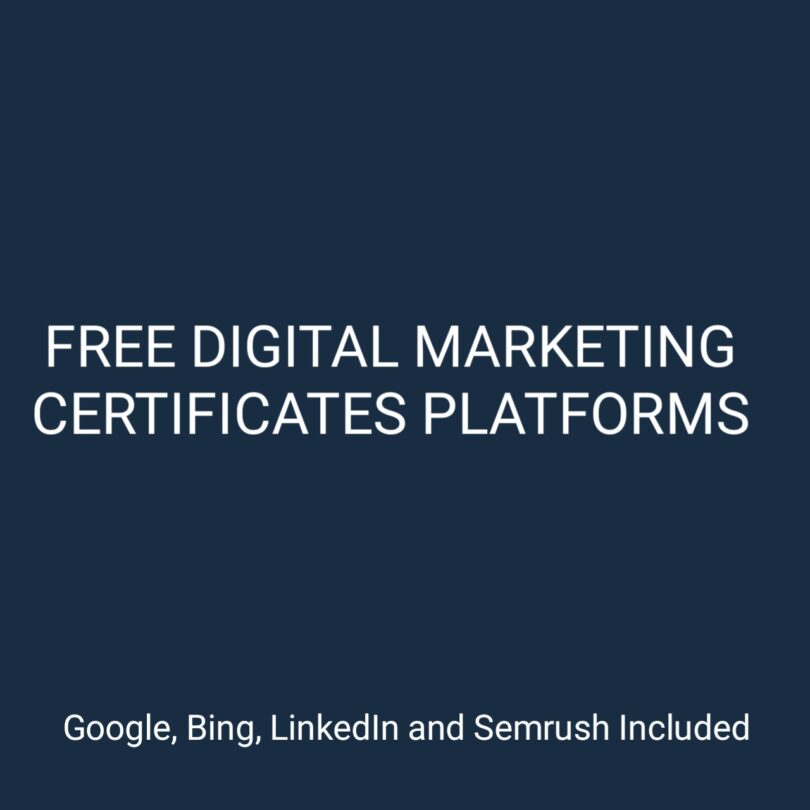 Best Free Digital Marketing Certificates Platforms